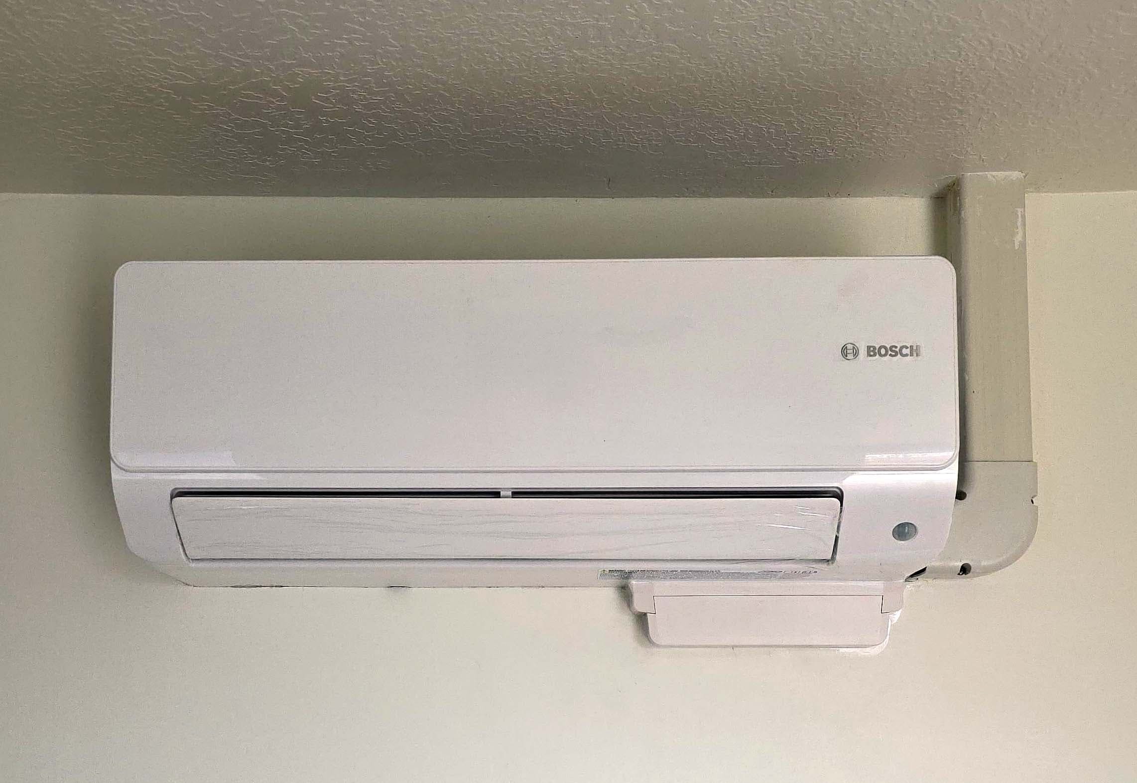 Bosch ductless mini-split indoor head — clean install on white wall